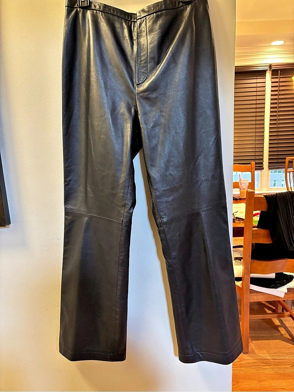 Oscar by Oscar de la Renta Leather Straight Leg Pants in Black Size 6